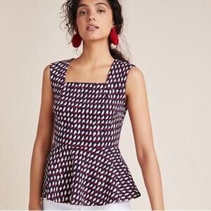Eri + Ali Anthropologie Effie Peplum Blouse